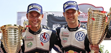 Andreas Mikkelsen ja Sebastien Ogier. Foto: Volkswagen
