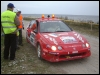JR Racingu sõitjad Riivo Pappel ja Martin Kiil ohutusautol. (16.10.2004) Rando Aav