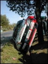 Michał Kosciuszko - Tomasz Boryslawski avariisse sattunud Opel Corsa. (06.09.2003) Roman Musiol