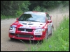 Mait Meriloo - Einar Vettus (Mitsubishi Lancer EVO VII) Kääriku katsel. (05.07.2003) Villu Teearu