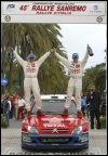 Sanremo ralli võitjad Sebastien Loeb ja tema kaardilugeja Daniel Elena. (05.10.2003) AP Photo / Scanpix