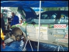 Jari Viita võistlusauto Ford Focus WRC pärast kolme lisakatset hooldusalas. (14.06.2003) rally.ee