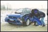 Aivar Linnamäe Subaru Impreza pärast teelt väljasõitu. (10.01.2004) Martin Jüriska