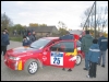 Viiendal kiiruskatsel katkestanud ekipaaži Ojaperv - Kristov võistlusauto. (18.10.2003) Villu Teearu