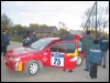 Viiendal kiiruskatsel katkestanud ekipaaži Ojaperv - Kristov võistlusauto. (18.10.2003) Villu Teearu