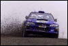Juha Kankunen Subaru Imprezal 19 lisakatsel Rheolas Suurbritannia rallil. (23.11.1999) Reuters