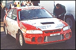 Aleksander Käo võistlusauto Mitsubishi Lancer EVI IV. Foto: Rando Aav