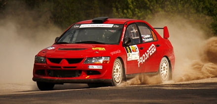 Stanislav Travnikov ja Aleksei Bašmakov Talsi ralli viimasel kiiruskatsel. Foto: Rando Aav