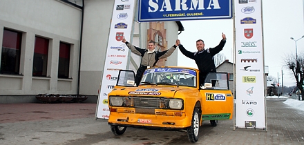 Alari Sillaste ja Arvo Liimann ralli finišis. Foto: Rando Aav