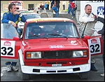 Ekipaaž Kristo Puussepp - Külvar Mand Paide ralli finišis. Foto: Villu Teearu