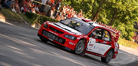 Ivars Vasaraudzis - Valdis Spredzis Mitsubishil. Foto: Rando Aav