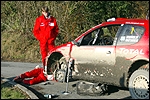 Rallipaari Marcus Grönholm - Timo Rautiainen Peugeot 206 WRC. Foto: Lehtikuva / Scanpix