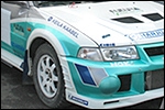 Rallipaari Margus Remmak - Olaf Suuder võistlusauto Mitsubishi Lancer Evo VI. Foto: Villu Teearu